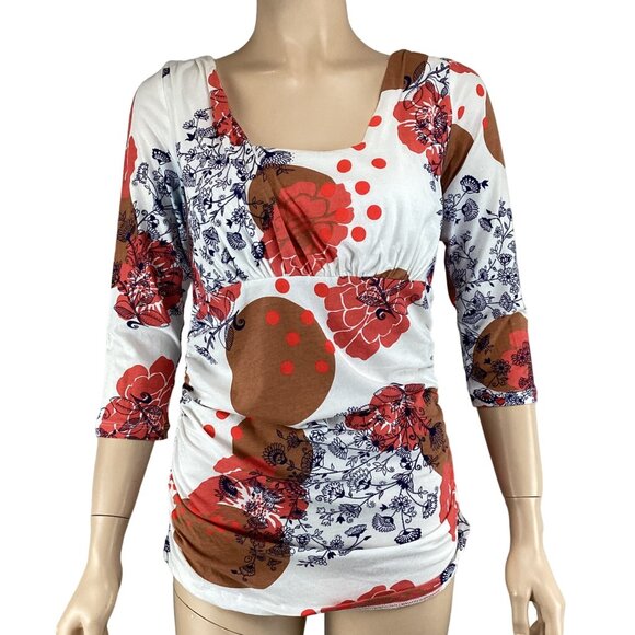 Cabi Top Size Large Stretch Knit Square Neck Womens 3/4 Sleeves - Picture 1 of 7